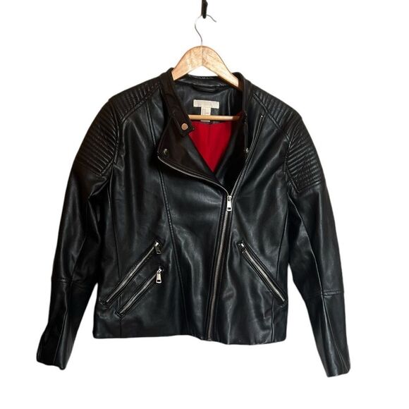 H&M Biker Jacket Black Size 14 - Picture 1 of 5